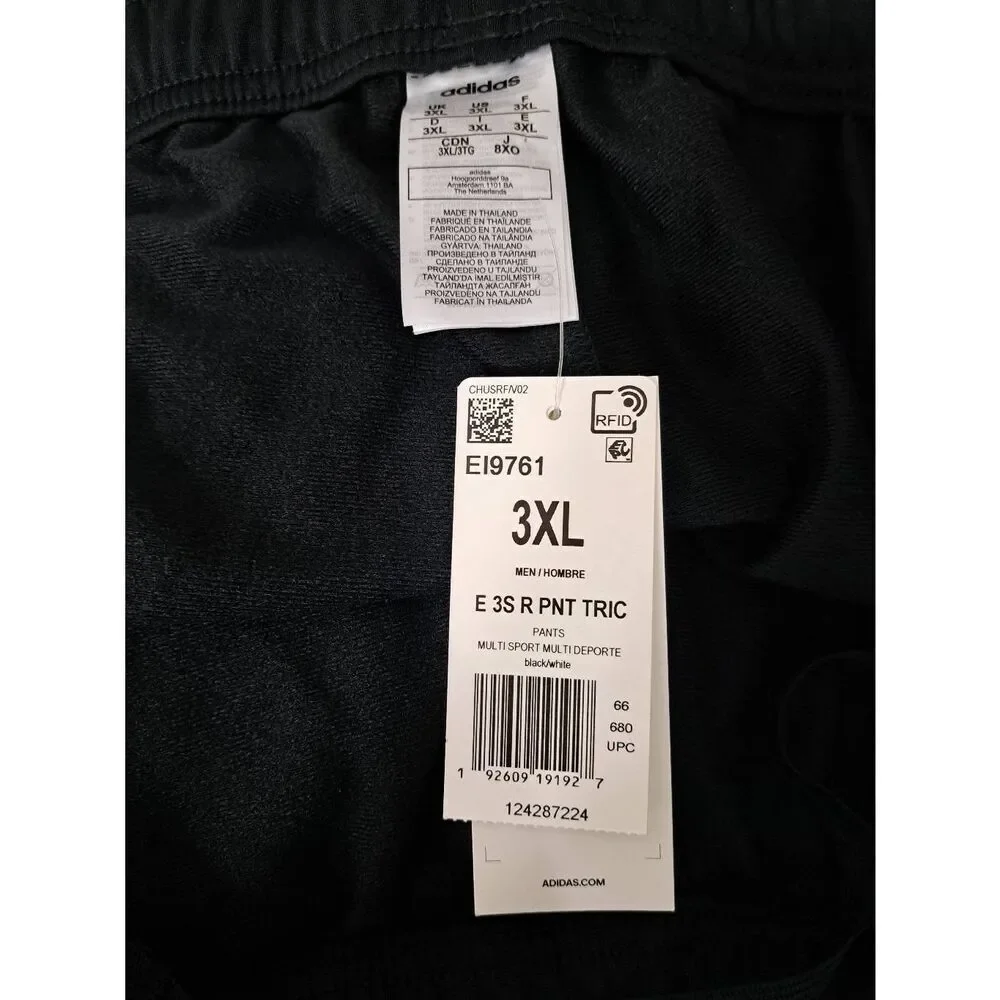 Adidas Mens 3xl sweatpants black white straight leg lounge wear Activewear